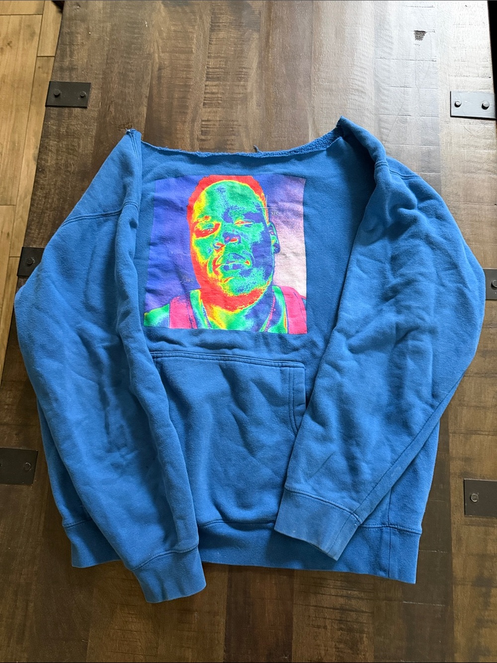 Blue Men's Graphic Crewneck Sweatshirt